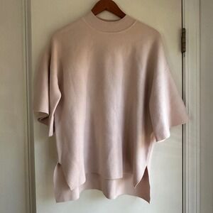 BLVD Womens Sweater Top Knit Mock Neck Dolman Sleeve Size Small Blush